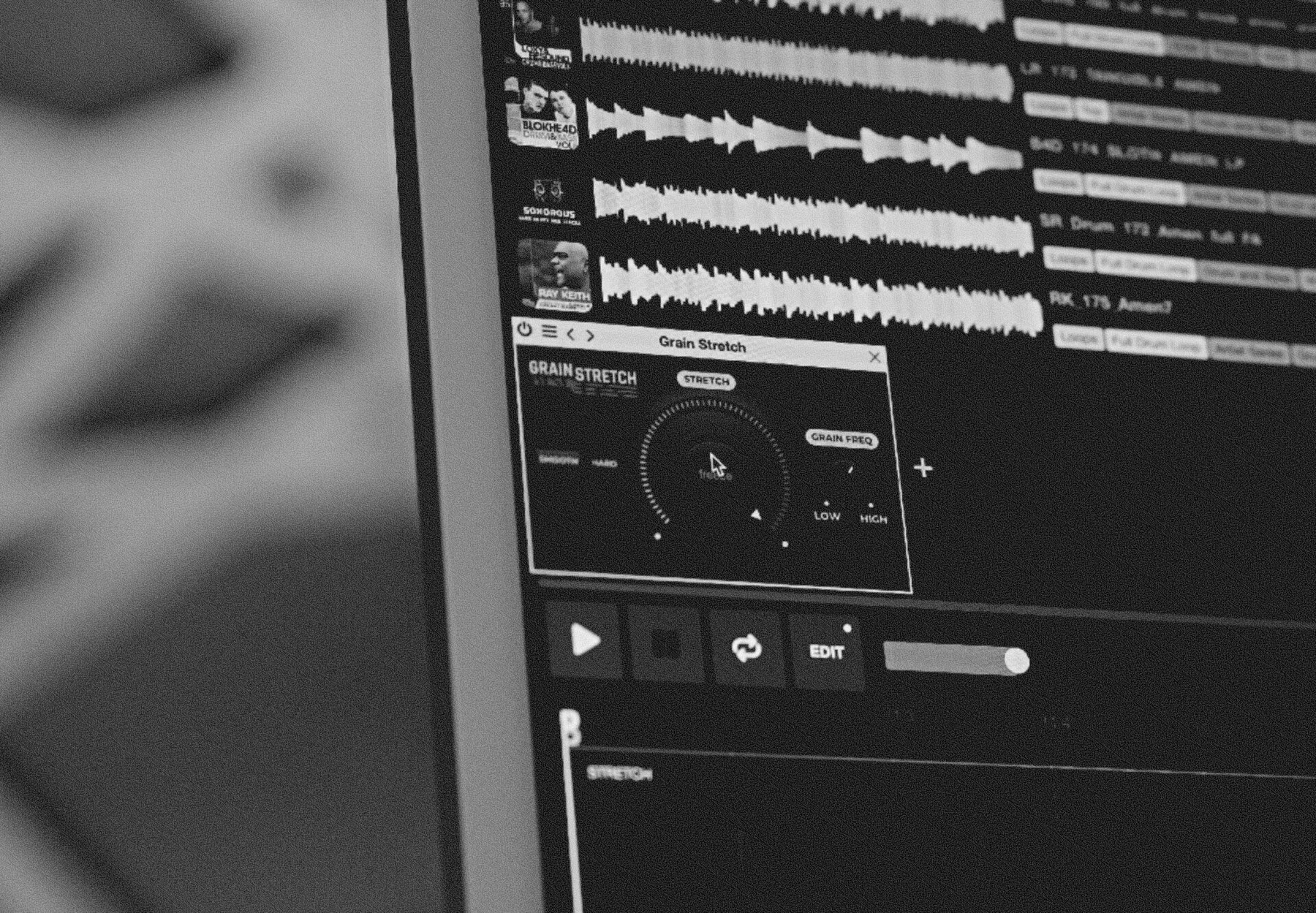 Loopcloud waveform editor with Grain Stretch processing